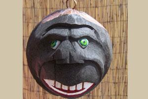 Gorilla Carved Coconut Head