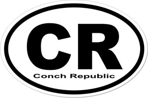 Conch Republic Oval Bumper Sticker