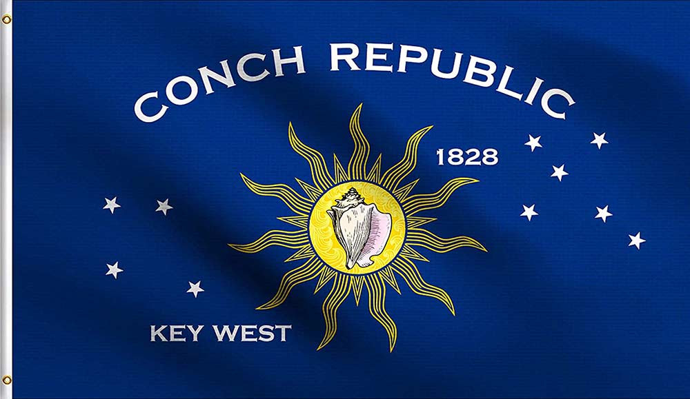 12x18 12"x18" Key West Conch Republic Florida Super Poly Double Sided Boat Flag 